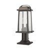 Z-Lite Millworks 2 Light Outdoor Pier Mounted Fixture, Oil Rubbed Bronze & Clear Beveled 574PHMR-533PM-ORB